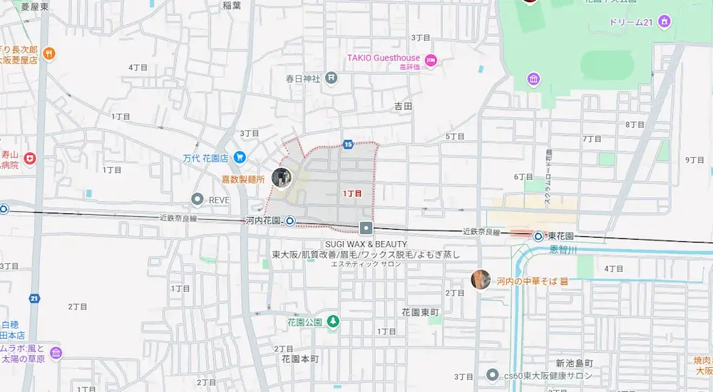 東大阪のだいこく介護館 アクセス地図真